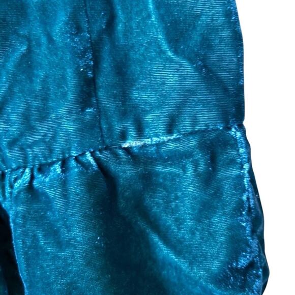 J.Crew Emerald Green Crushed Velvet Sleeveless Top - Ruffle Hem, Size 4 - Picture 7 of 7